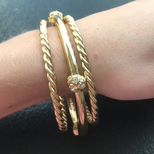 Lily Pulitzer and JCrew gold bangles